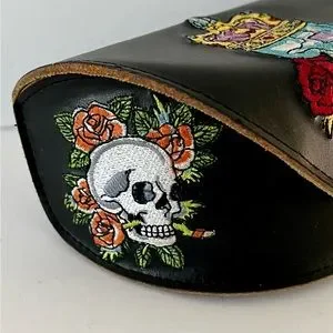 Vintage Y2K Ed Hardy sunglasses case ☠️ skulls embroidered with dust cloth Vintage New Y2K UNISEX Ed Hardy Sunglasses / Ed Hardy  main image 4